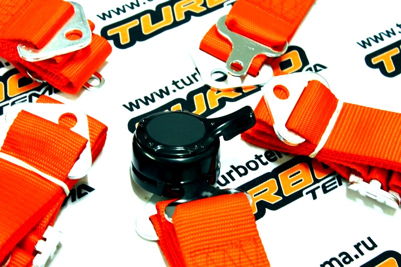 Ремни безопасности "TURBOTEMA" 5-ти точечные, 2" ширина, быстросъемные (красные) JBR4001-5. Фото �2