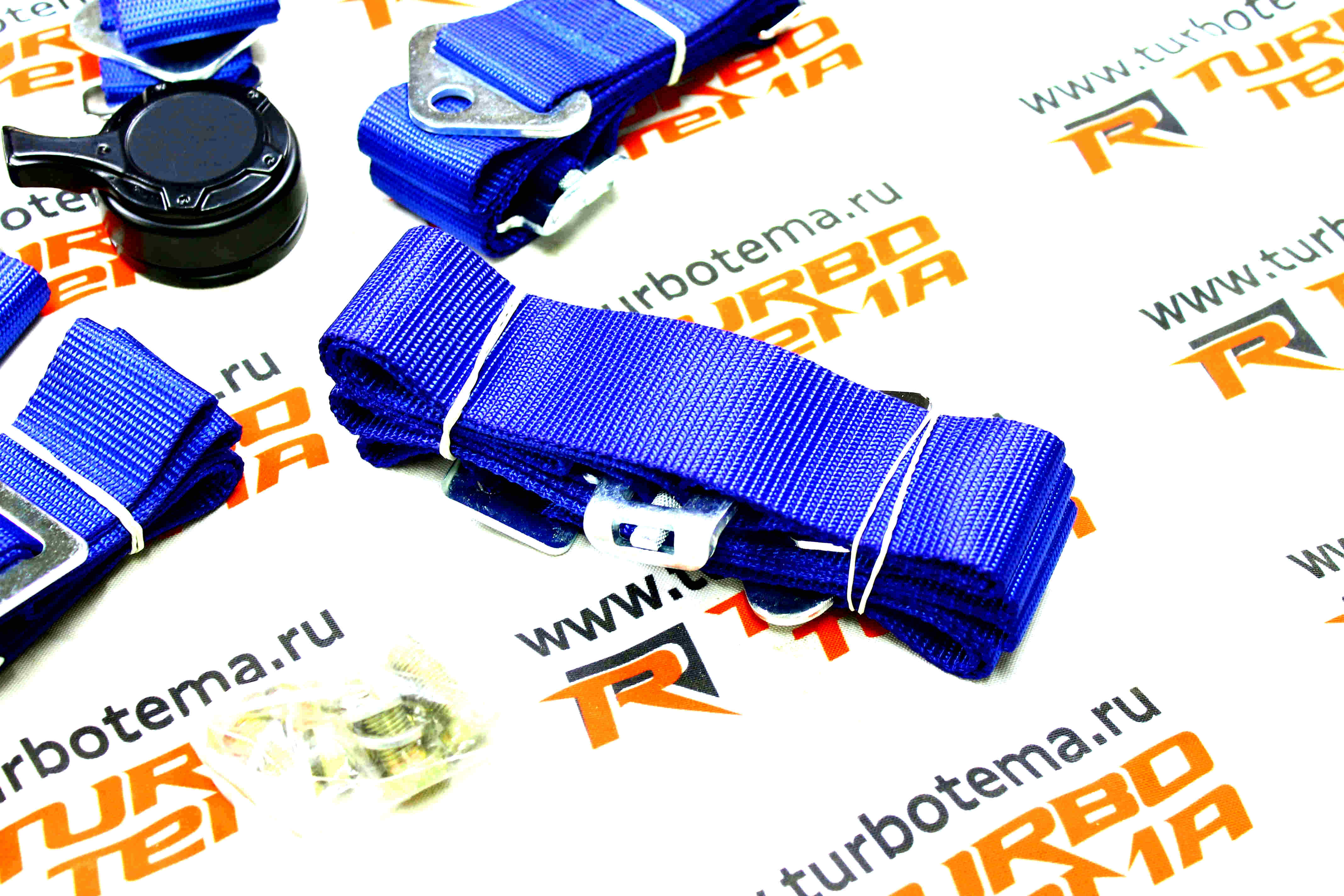 Ремни безопасности "TURBOTEMA" 5-ти точечные, 2" ширина, быстросъемные (синие) JBR4001-5. Фото �5