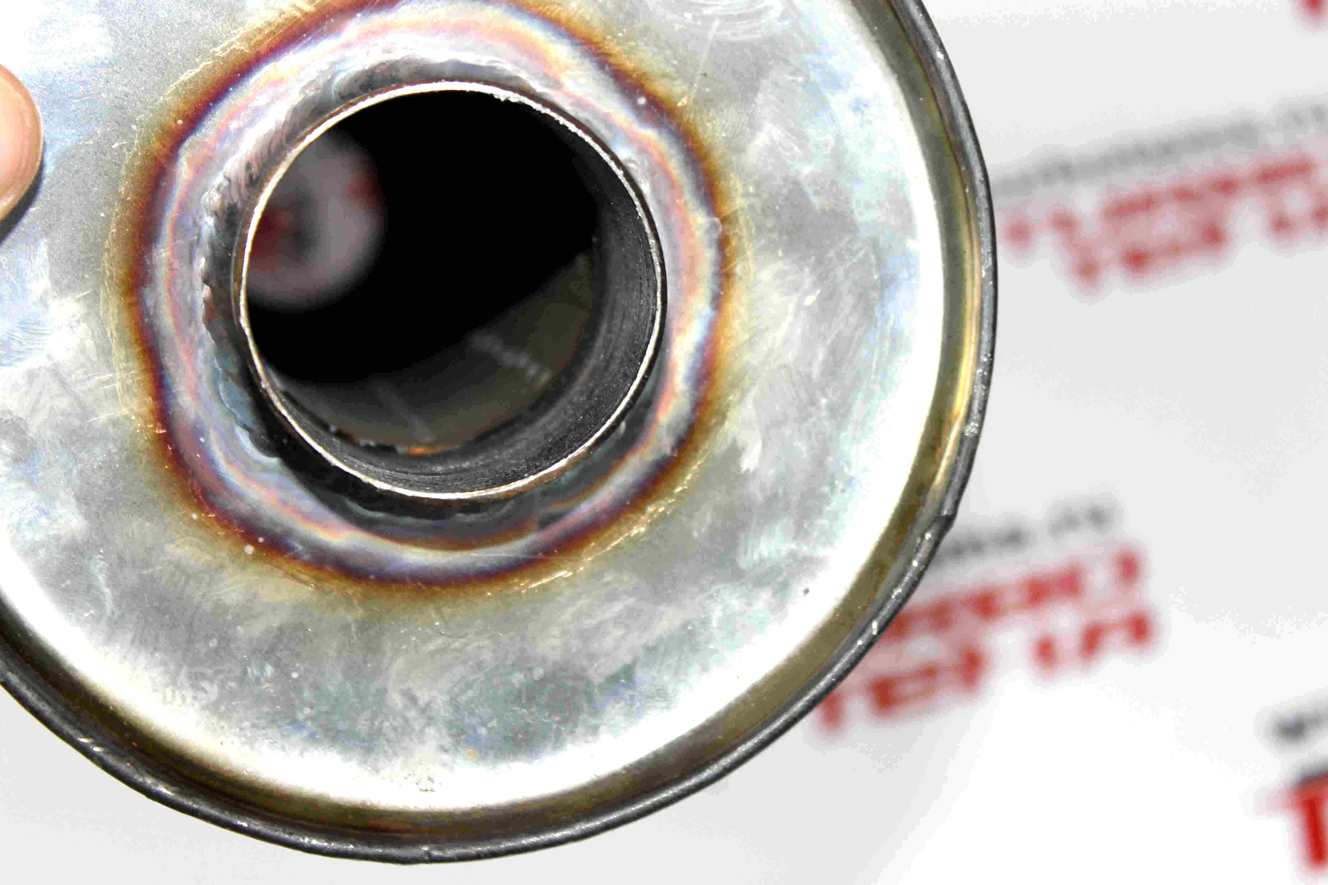 Глушитель "TURBOTEMA" универсальный,круглый, нержавеющая  сталь (485 х 51 х 140). Фото �4