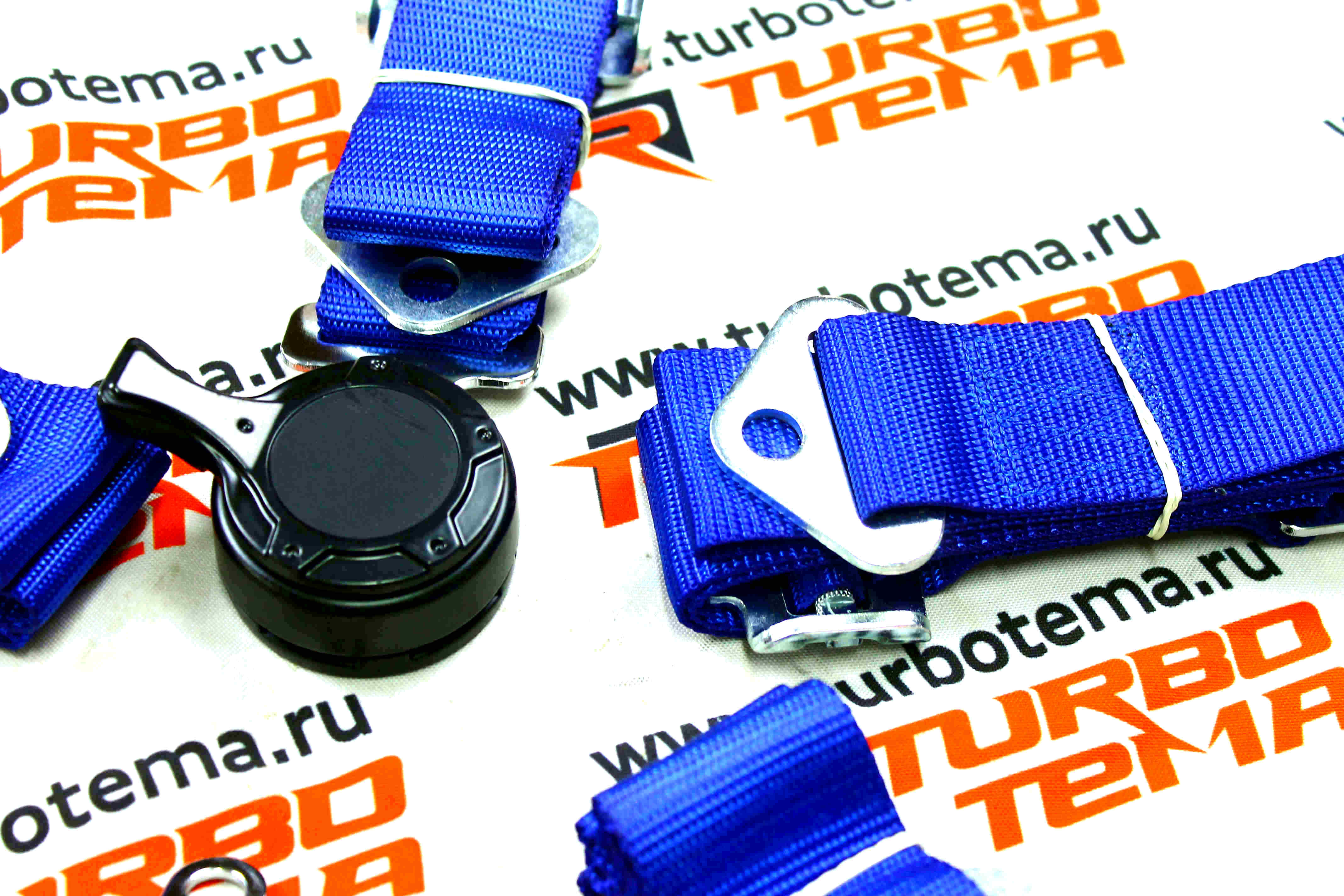 Ремни безопасности "TURBOTEMA" 6-х точечные, 2" ширина, быстросъемные (синие) JBR4001-6. Фото �4
