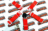 Ремни безопасности "TURBOTEMA" 5-ти точечные, 2" ширина, быстросъемные (красные) JBR4001-5