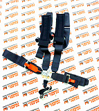 Ремни безопасности "TURBOTEMA" 5-х точечные, 3" ширина, быстросъемные, мягкие вставки (черные) 4008